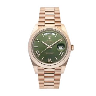 Rolex Day-Date 228235 Rose Gold Green Roman Dial