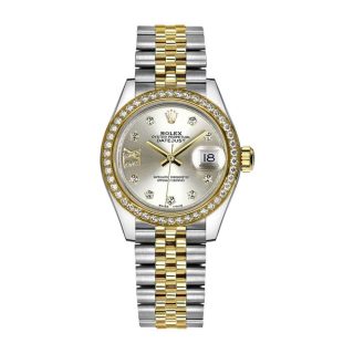 Rolex Lady-Datejust 279383RBR Yellow Gold Champagne & Diamond Dial