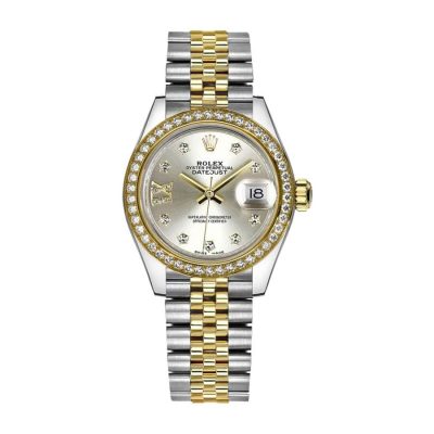 Rolex Lady-Datejust 279383RBR Yellow Gold Champagne & Diamond Dial