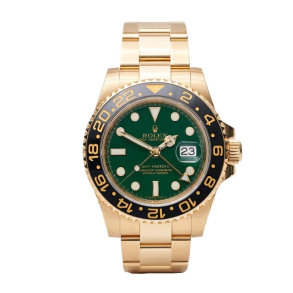 Rolex GMT-Master II 11678LN Yellow Gold Green Dial Oyster