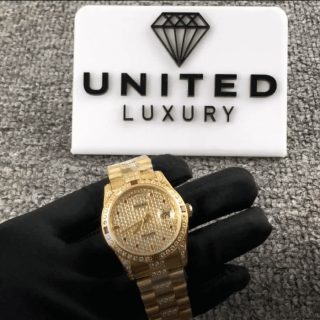 Rolex Yacht-Master 116625 Yellow Gold Diamond Dial Iced Out