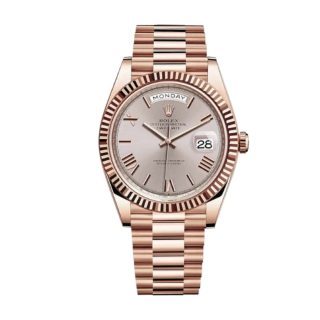 Rolex Day-Date 228235-0016 Rose Gold Wrapped Rhodium Dial