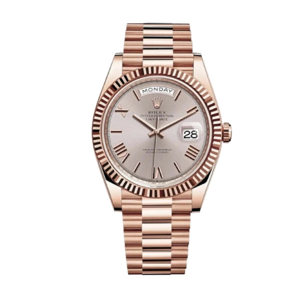 Rolex Day-Date 228235-0016 Rose Gold Wrapped Rhodium Dial
