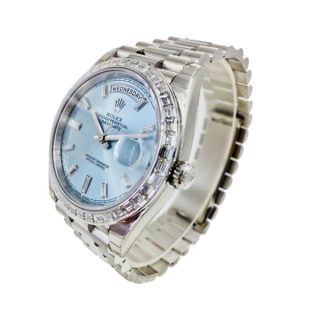 Rolex Day-Date Platinum 228396TBR Ice Blue Baguette