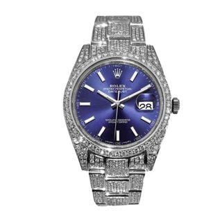 Rolex Datejust 126300 Iced Out Blue Dial