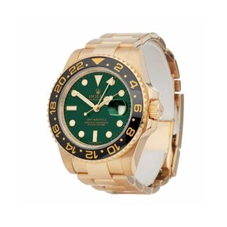 Rolex GMT-Master II 11678LN Yellow Gold Green Dial Oyster