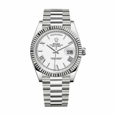 Rolex Day-Date 228239 Silver Black Dial