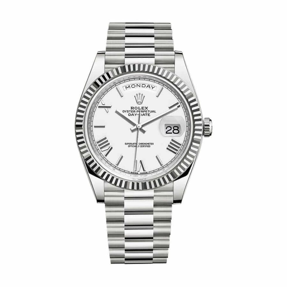 Rolex Day-Date 228239 Silver Black Dial