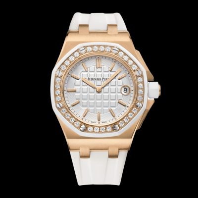 Audemars Piguet Royal Oak 67651OR Rose Gold Diamond Bezel White