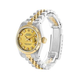 Rolex Datejust Yellow Gold Steel Diamond Dial 69173 Jubilee