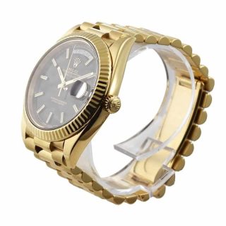 Rolex Day-Date 228235-0002 Gold Bezel Black Dial