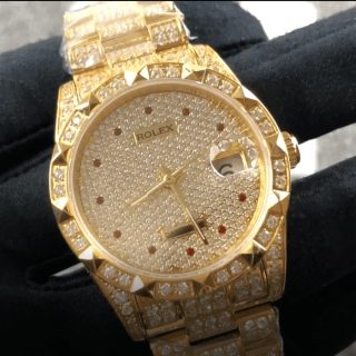 Rolex Datejust 41 116624 Yellow Gold Full Iced Out Jubilee