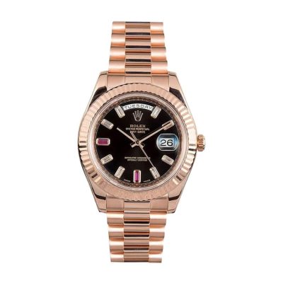 Rolex Day-Date II 218235 Black Dial Rose Gold