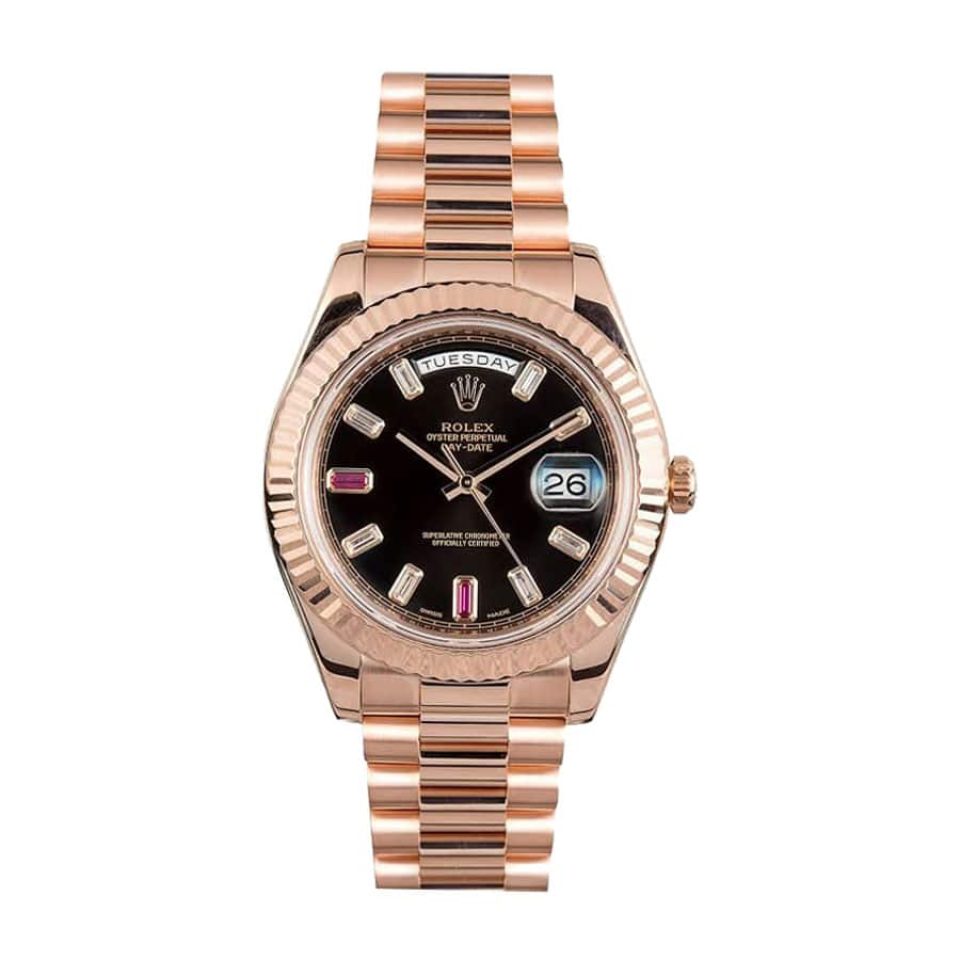 Rolex Day-Date II 218235 Black Dial Rose Gold