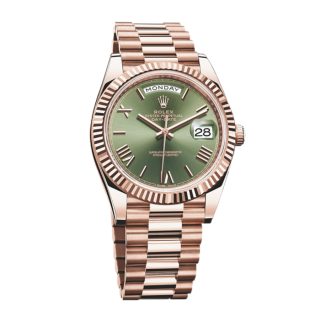 Rolex Day-Date 228235 Everose Green Roman Dial Rose Gold