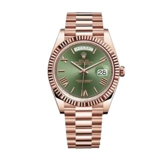 Rolex Day-Date 228235 Everose Green Roman Dial Rose Gold