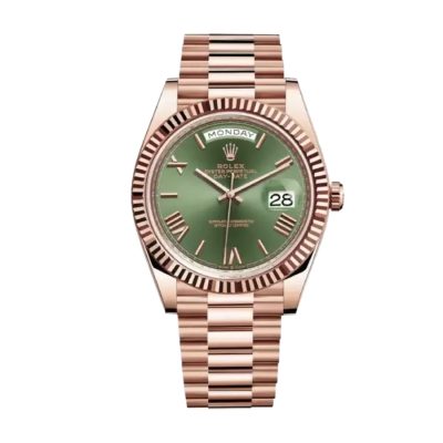 Rolex Day-Date 228235 Everose Green Roman Dial Rose Gold