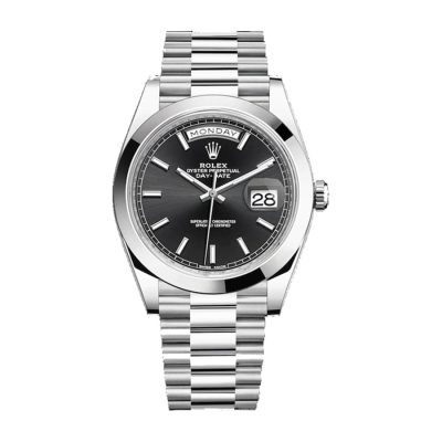 Rolex Day-Date 228206 Black Diagonal Dial