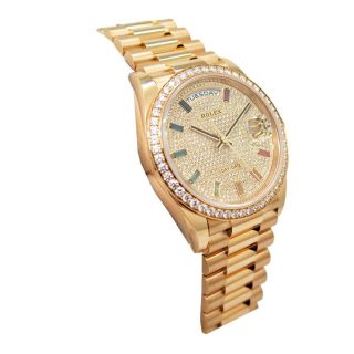 Rolex Day-Date 128348RBR Pave Diamond Dial