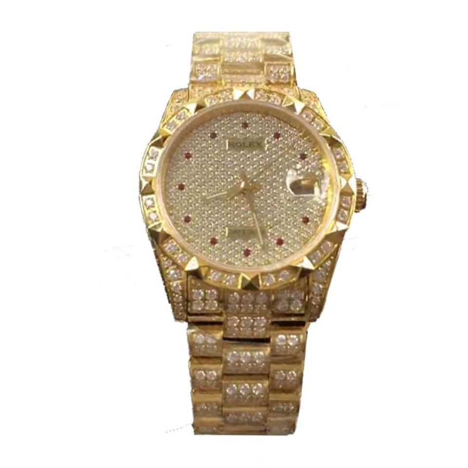 Rolex Datejust 41 116624 Yellow Gold Full Iced Out Jubilee