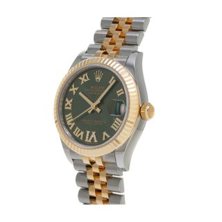 Rolex Datejust 278243-0016 Yellow Gold & Green Dial Jubilee