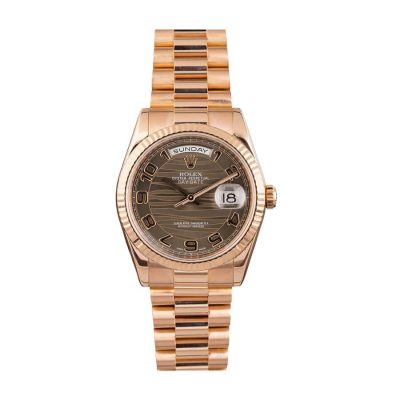Rolex Day-Date 218235-0035 Wave Rose Gold