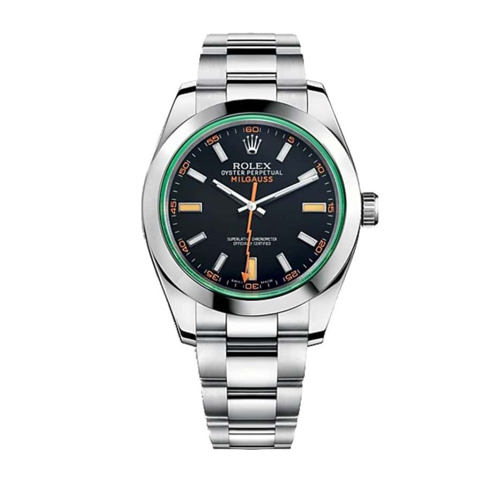 Rolex Milgauss 116400GV Green Crystal Black Dial