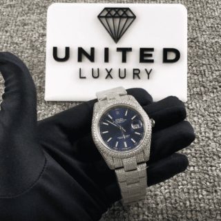 Rolex Datejust 126300 Iced Out Blue Dial