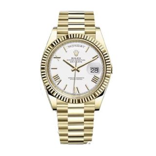 Rolex Day-Date 218238-0037 Gold White Roman Dial