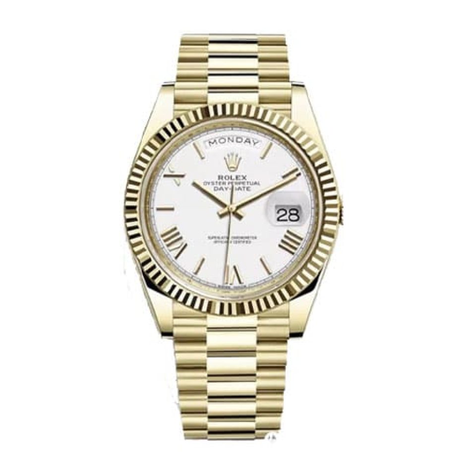 Rolex Day-Date 218238-0037 Gold White Roman Dial