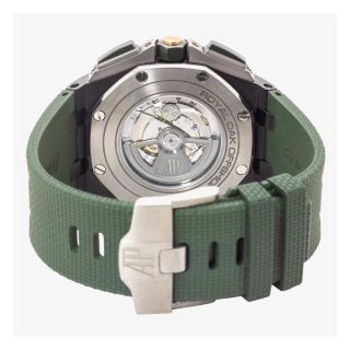 Audemars Piguet Royal Oak Offshore 26400IO Titanium Ceramic Bezel Grey Dial Green Rubber Strap