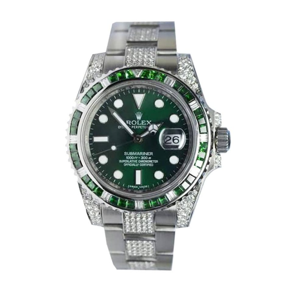 Rolex Submariner 116610LV Hulk Iced Out