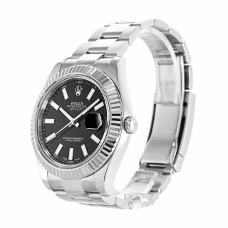 Rolex Datejust Automatic Black Dial 116334BKSO Silver
