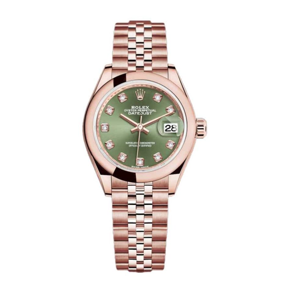 Rolex Lady-Datejust 279165 Green Diamond Dial Everose Gold