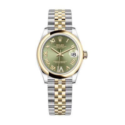 Rolex Datejust 278243-0016 Yellow Gold & Green Dial Jubilee