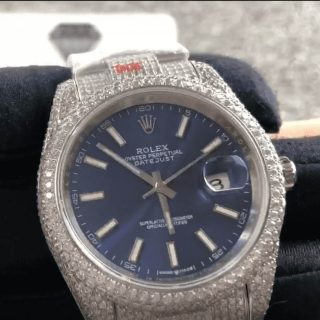 Rolex Datejust 126300 Iced Out Blue Dial