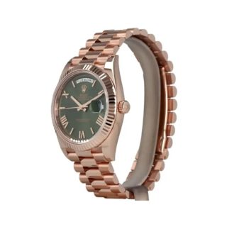 Rolex Day-Date 228235 Rose Gold Green Roman Dial