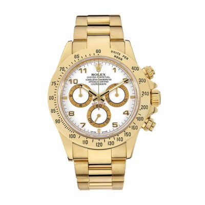 Rolex Cosmograph Daytona 116528 Yellow Gold White Dial