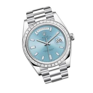 Rolex Day-Date Platinum 228396TBR Ice Blue Baguette