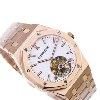 AP Royal Oak Tourbillon 26515OR Rose Gold White Dial
