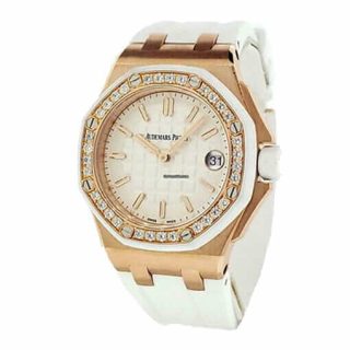 Audemars Piguet Royal Oak 67651OR Rose Gold Diamond Bezel White