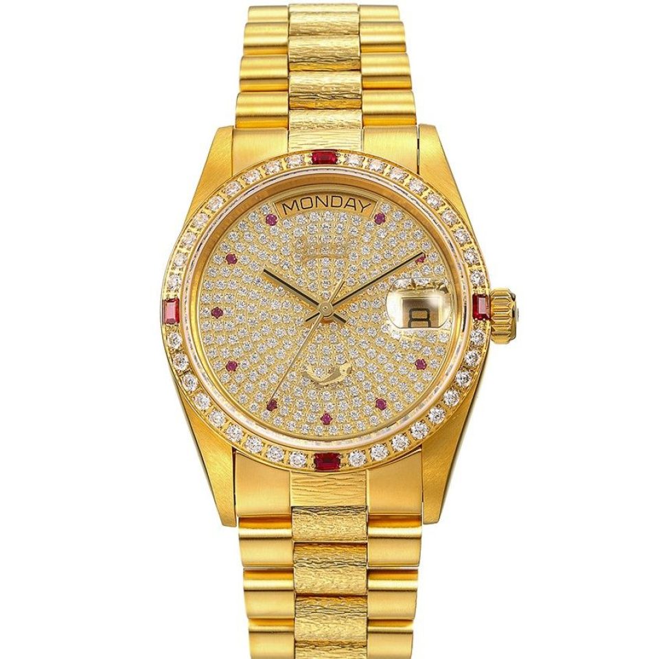 Rolex Yacht-Master 116625 Yellow Gold Diamond Dial Iced Out