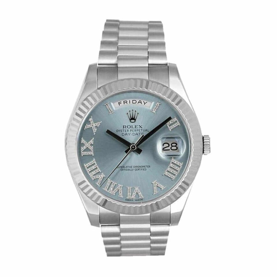 Rolex Day-Date II 218239 Ice Blue Roman Dial