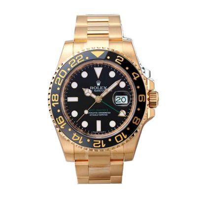 Rolex GMT-Master II 116718LN Gold Watch Black Dial