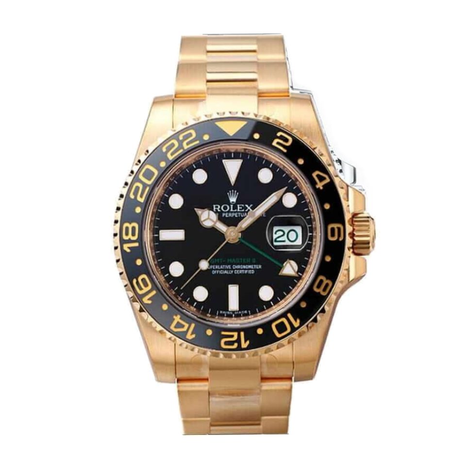 Rolex GMT-Master II 116718LN Gold Watch Black Dial