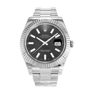 Rolex Datejust Automatic Black Dial 116334BKSO Silver