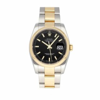 Rolex Datejust Yellow Gold Black Dial 116203 Oyster
