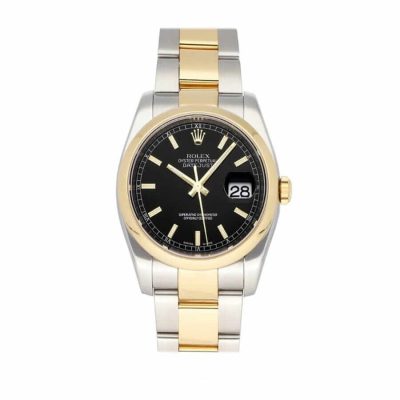 Rolex Datejust Yellow Gold Black Dial 116203 Oyster